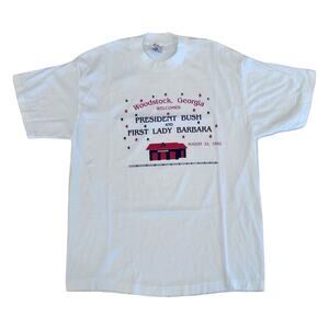 Vintage 1992 woodstock georgia white tee Large